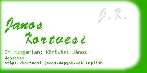 janos kortvesi business card