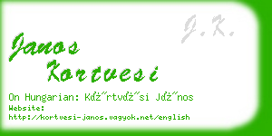 janos kortvesi business card